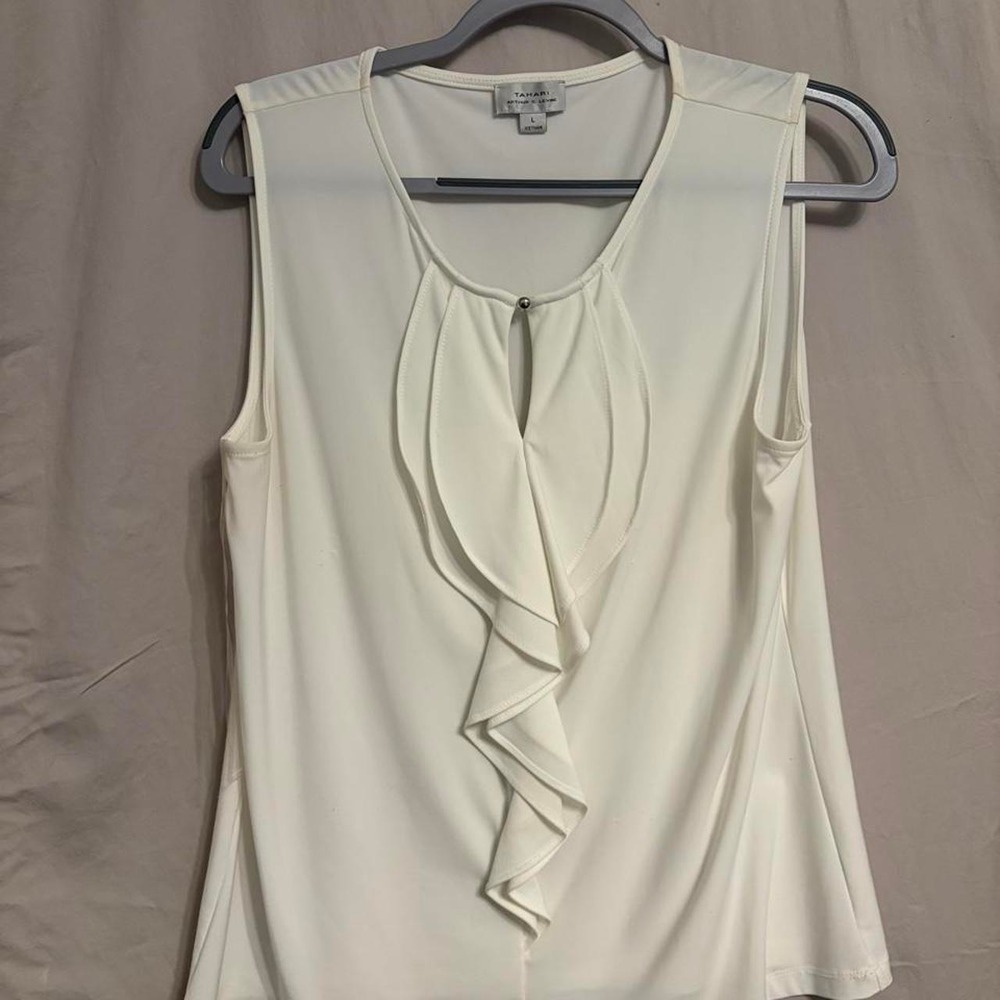 Sleeveless White Blouse